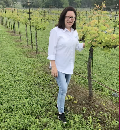 Lynne in the Majek Winery Vineyard